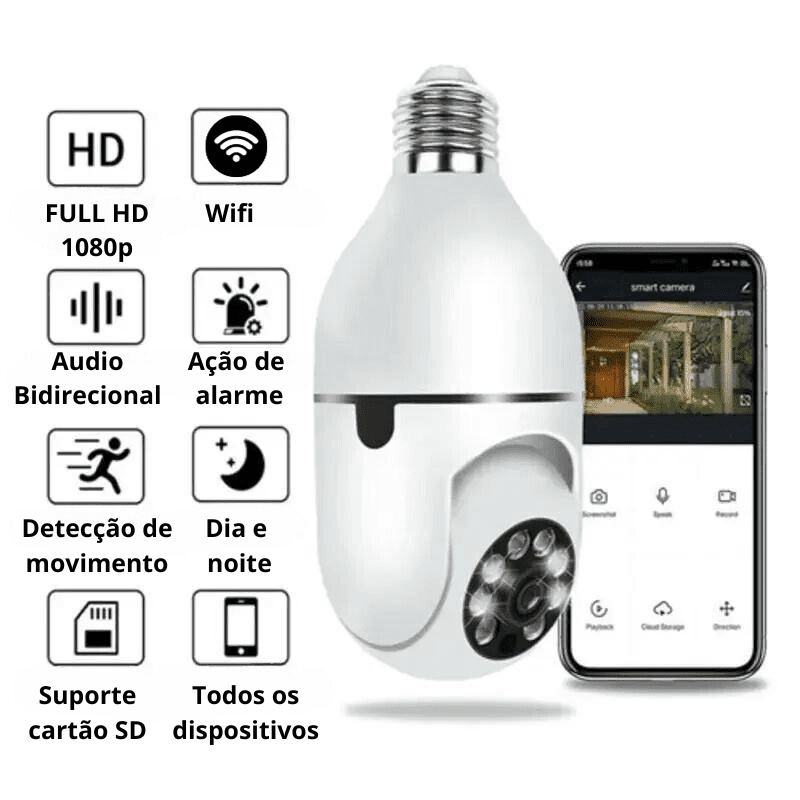 Câmera Segurança Inteligente Wifi 360º