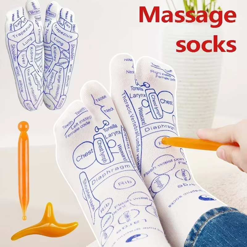 Meia AcuSocks™ + 2 Bastões de Massagem GRÁTIS