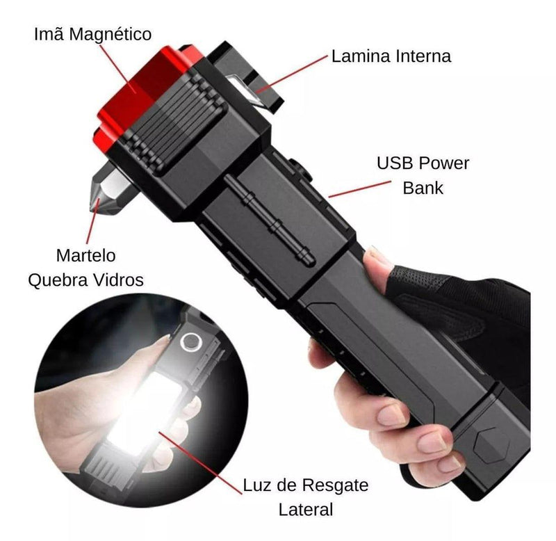 Lanterna Tática Indestrutível 4 em 1 - Ultra Potência