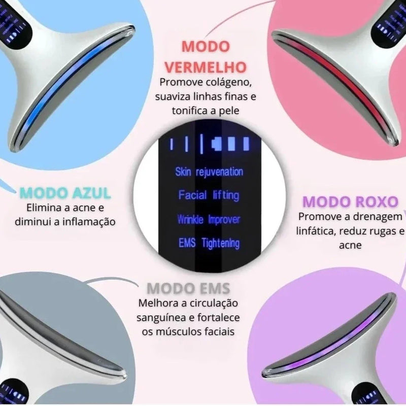 Massageador Facial com LED - Perfect Skin